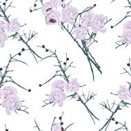 Fantasy roses calming seamless vector pattern N2