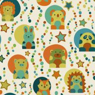 Seamless pattern with cartoon animals N2