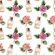 Seamless pattern with flower and perfume bottle N8