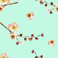 Seamless pattern with the branch of flowers N34