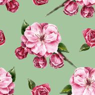 Seamless pattern with the branch of flowers N35
