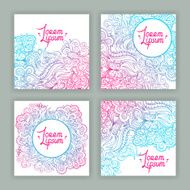 four square cards with beautiful pattern