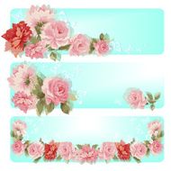 Banner with luxury bouquet of peonies
