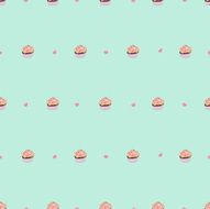 Sweet pattern with cupcakes