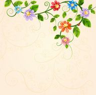 Floral illustration with colorful flowers N4