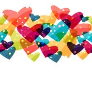 Valentine holiday saint seamless pattern with shiny hearts