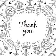Thank you card with flowers