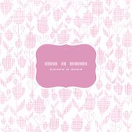 Vector pink textile tulips texture frame seamless pattern background