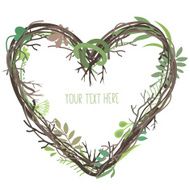 Flower heart with leaves