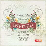 vintage floral invitation