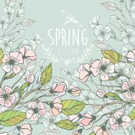 Blossoming Spring Branch Vector illustration N2