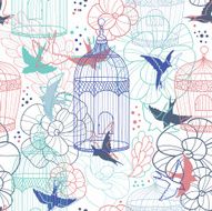 Birdcages seamless pattern N8