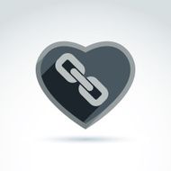 Vector heart with link symbol love relationship idea Marriage