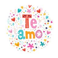 Te Amo - spanish I love you lettering romantic design