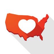 USA map icon with a heart