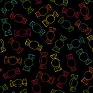 Colorful sweet candies Hand drawn illustration Seamless vector pattern N2