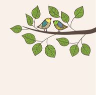 Birds sit on tree