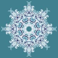 Elegant Lace Vector Winter Snowflake N2