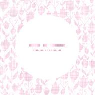 Pink textile tulips texture round frame pattern background
