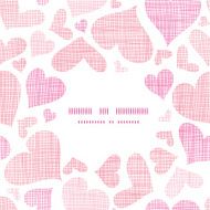 Pink textile hearts center frame seamless pattern background
