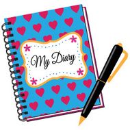 diary and pen