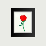 Rose Picture on a Black Frame