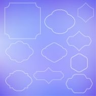 Set of old vintage frames on blurred background