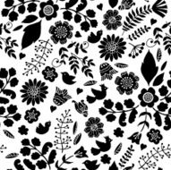 Black and White Floral Pattern N5