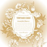 Vintage card with beautiful flowers N3
