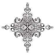 Ornamental black and white snowflake