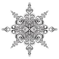 Ornamental black and white snowflake N2