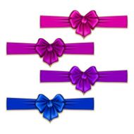 Set of elegant silk colored bows N6