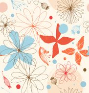 Seamless doodle pattern with drawn flowers
