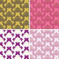 Colorful pattern set with butterflies