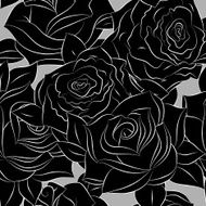 Vector Seamless pattern with flowers roses floral illustration N2
