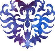 tracery heart painted by watercolor N4