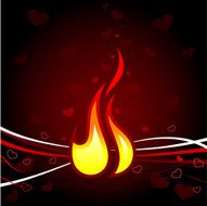 Red Flames Valentine's Day background