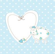 Baby blue background with sheep
