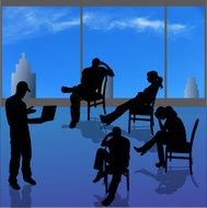 Vector Silhouette Of People N420