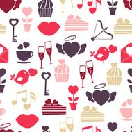 Wedding and Valentines Day seamless pattern