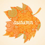 Autumn background in the form of a maple leaf N2