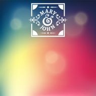 Bright smooth wedding card design Vector illustration