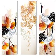 Business cards set with birds N3