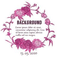 Round floral retro frame N3