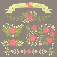 Set of floral elements for a wedding or birthday N2
