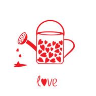 Love watering can with hearts inside Card