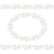 Vintage Floral Frame with seamless borders N2