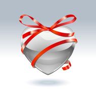 Metal Heart With Ribbon