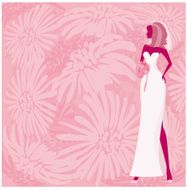 Sexy Bride Silhouette in Honeysuckle Pink