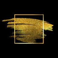 Gold Texture Paint Stain Illustration Hand drawn brush stroke vector